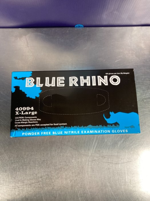 (1) Box of Blue Rhino Nitrile Examination Gloves for sale