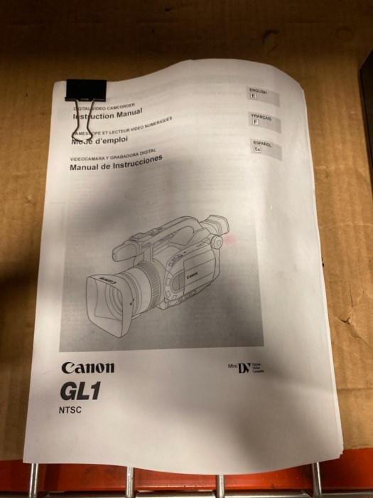 (1) Canon GL1 Video Camera for sale