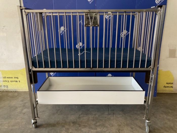 (1) Hard Baby Crib with Wheels for sale