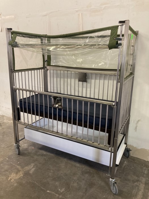 (1) Hard Baby Crib with Wheels for sale