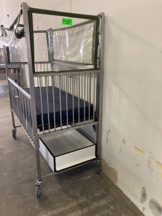 (1) Hard Baby Crib with Wheels for sale