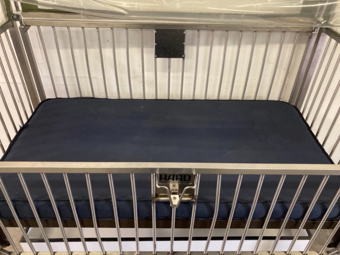 (1) Hard Baby Crib with Wheels for sale