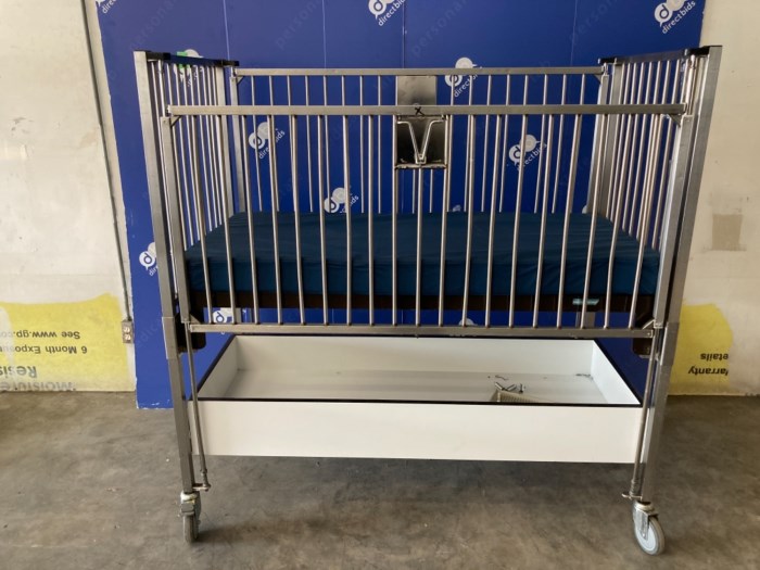 (1) Hard Baby Crib with Wheels for sale