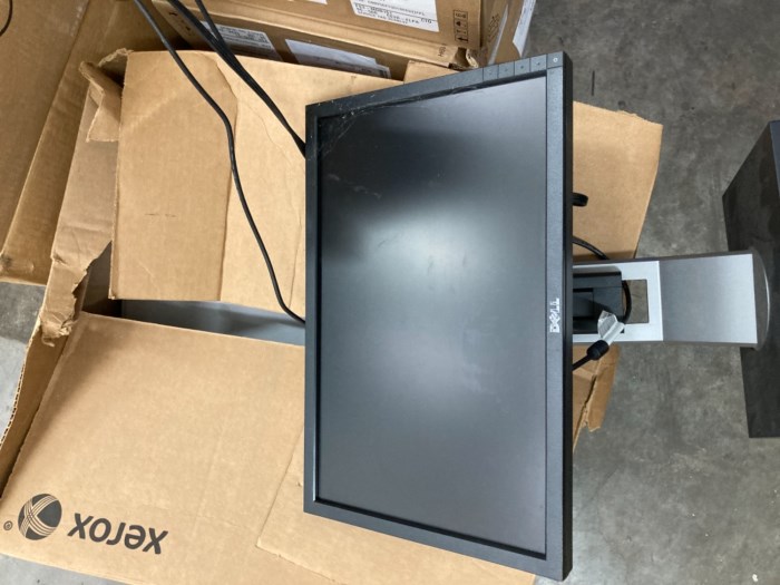 (1) Pallet of Monitors, Power Supply Boxes, Printer and Stands for sale