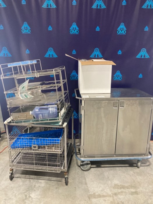(1) Sterilizer Rack and (1) Mobile Storage Unit for sale