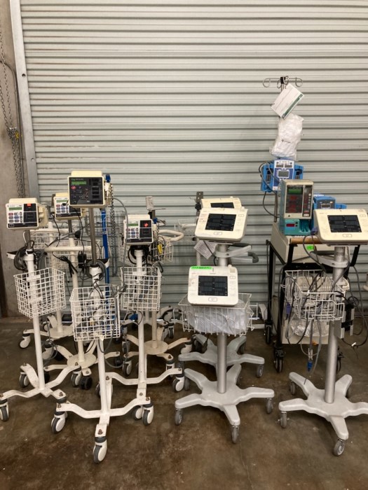 (11) Vital Sign Monitors (5) Medical Device Stands (1) Mac 6 for sale