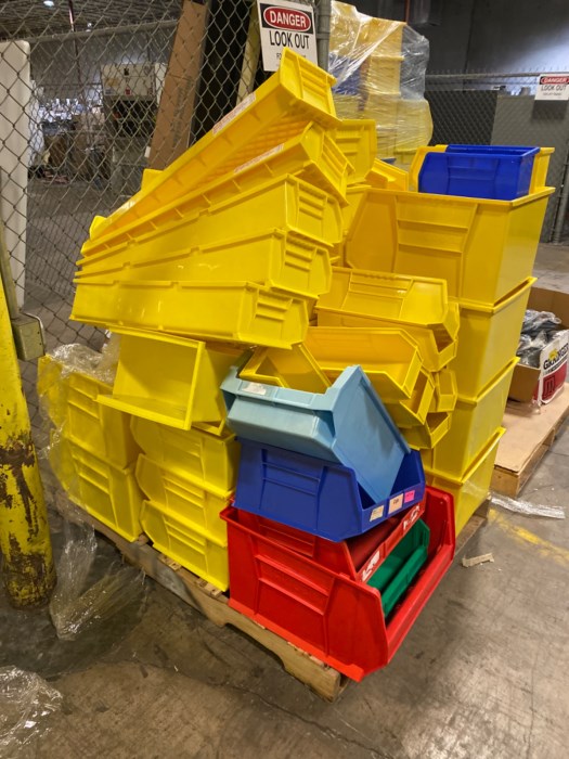 (2) Pallets of Assorted Akro Bins for sale