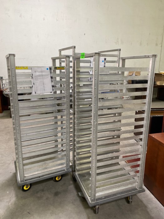 (3) Kitchen Rolling Racks for sale