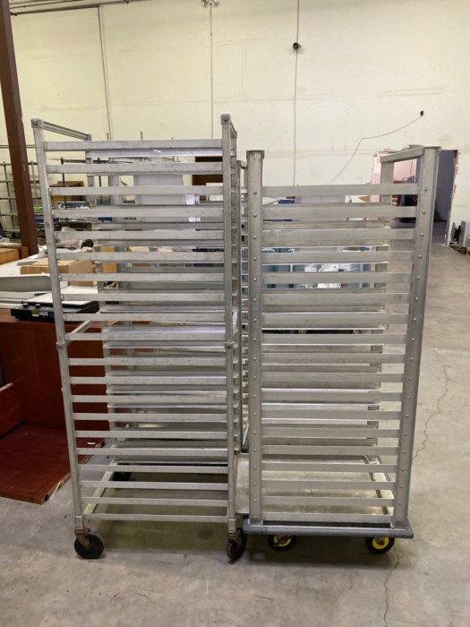 (3) Kitchen Rolling Racks for sale