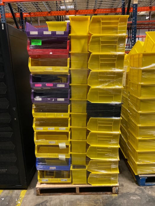 (3) Pallets of Assorted Akro Bins for sale
