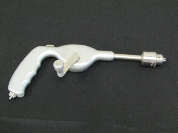 3 Sklar Stainless Steel Bone Drill Offset Handle w/ Jacobs Chuck & 1