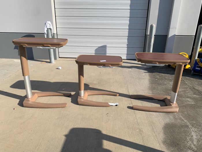 (3) STRYKER OVERBED TABLE for sale