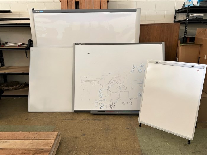 (5) Assorted Whiteboards for sale