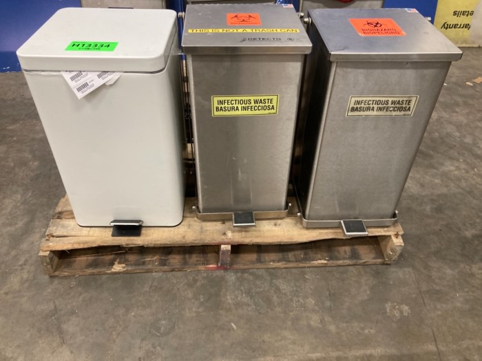 (6) Infectious Waste Trash Cans for sale