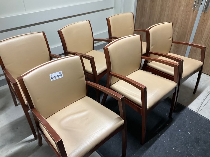 (6) Yellow Hardback Chairs for sale