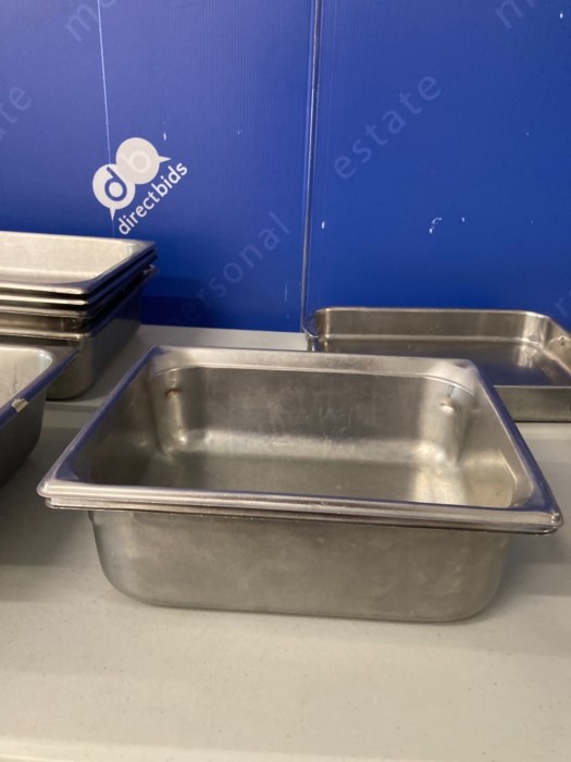 (9) Hotel Stainless Steel Pans for sale