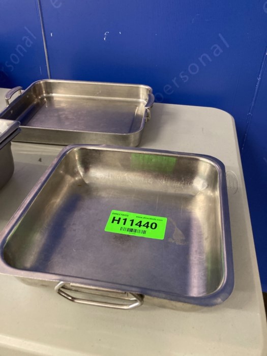 (9) Hotel Stainless Steel Pans for sale