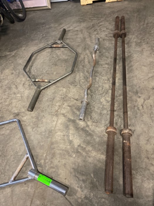 A lot of free weight bars for Gym for sale