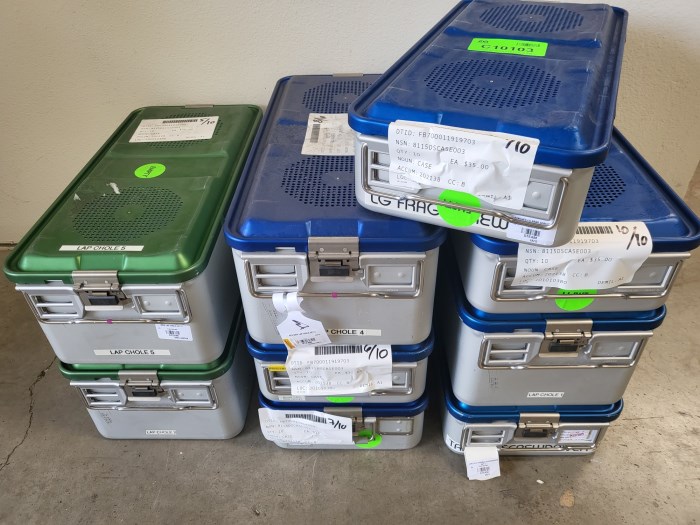 Aesculap Sterilization Trays (9) Assorted sizes for sale