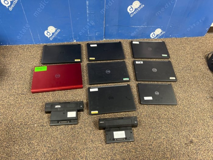 Assorted Dell Laptops and Docking Stations for sale