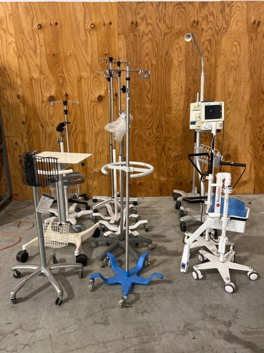 Assorted Medical Carts/IV Poles (Lot of Approximately 12) for sale