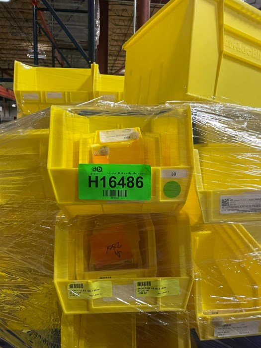 Assorted Sized Lab Bins *Lot of 4 Pallets* for sale