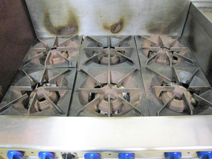 Bakers Pride 6 Burner Gas Range w/ 2 Standard Ovens for sale