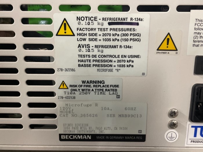 Beckman Microfuge R Tabletop Centrifuge for sale