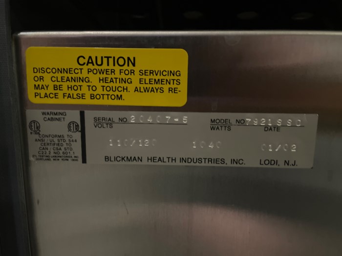 Blickman Model 7921SSD Upright Blanket Warmer for sale