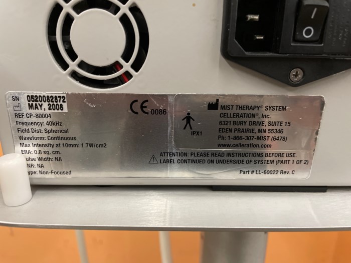 Celleration Mist Therapy System for sale