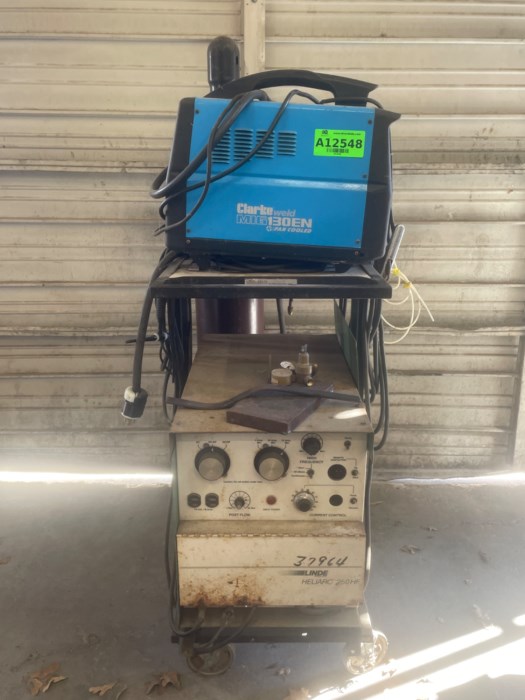 Clarkweld MIG 130EN Welder w/ Aline’s Heliarc 250HF Power Supply for sale