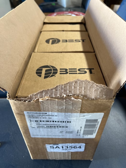 Dormakaba Wessely Thompson Hardware Door Handles (Lot of Approx 54 Case