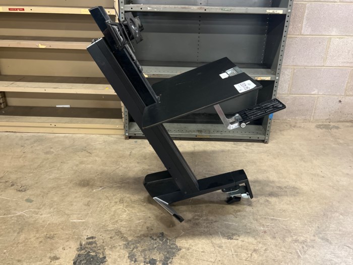 Ergotron dual monitor clamp on standing desk extension for sale