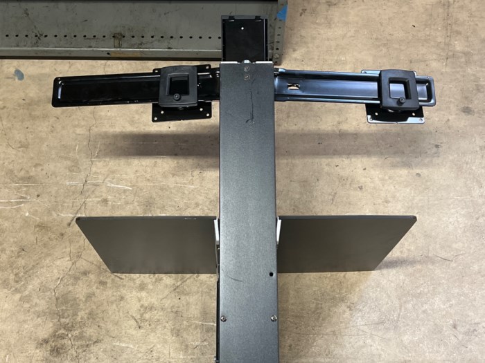 Ergotron dual monitor clamp on standing desk extension for sale