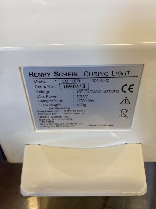 Henry Schein CU 1000 Halogen Curing Light w/ Light Meter for sale