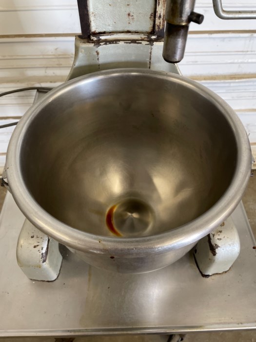 Hobart Model A200 Three Stand Mixer with Stainless Steel Rolling Table