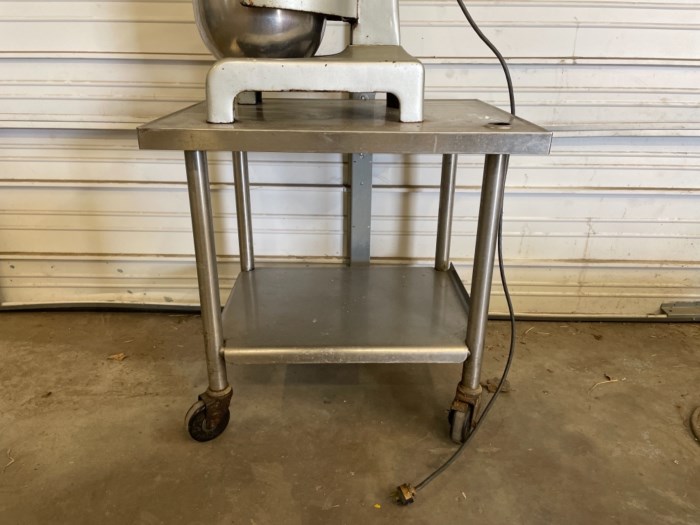 Hobart Model A200 Three Stand Mixer with Stainless Steel Rolling Table