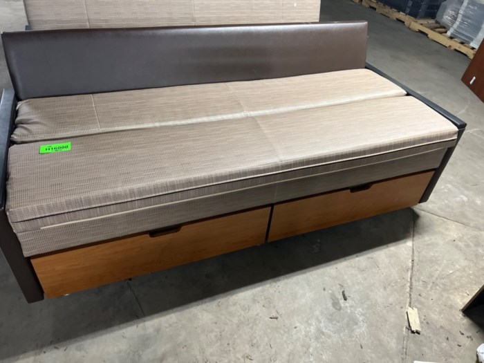 Hospital Couch turns into Sleeping Cot With 2 drawer storage. for sale