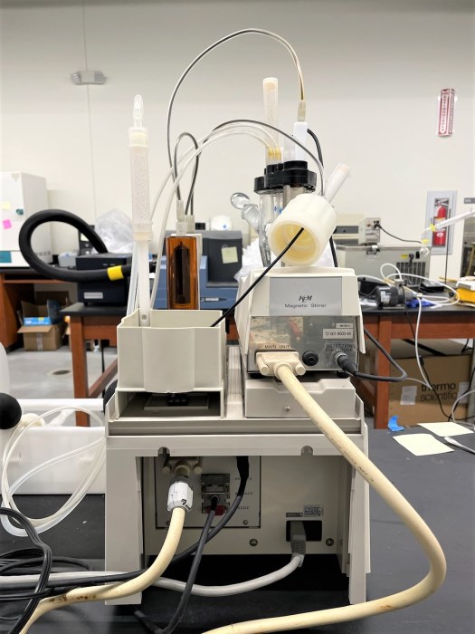 Karl Fischer Moisture Titrator MKS520 w/ KEM ADP511S Evaporator for sale