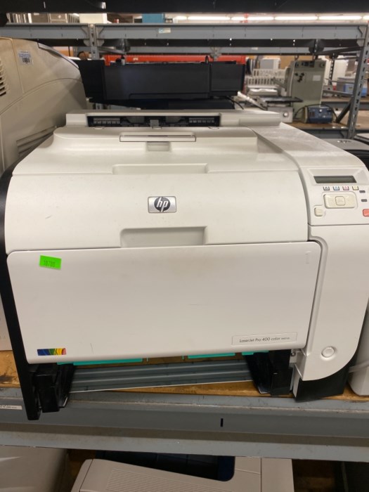 Large aisle (front and back) of printers and copiers for sale