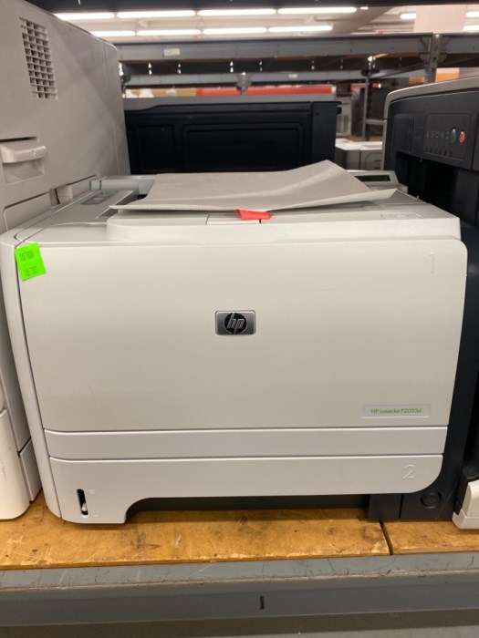 Large aisle (front and back) of printers and copiers for sale