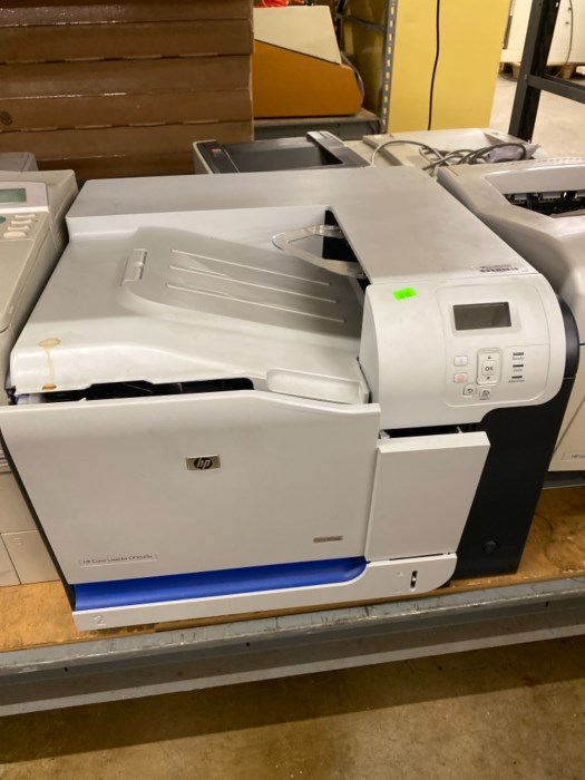 Large aisle (front and back) of printers and copiers for sale