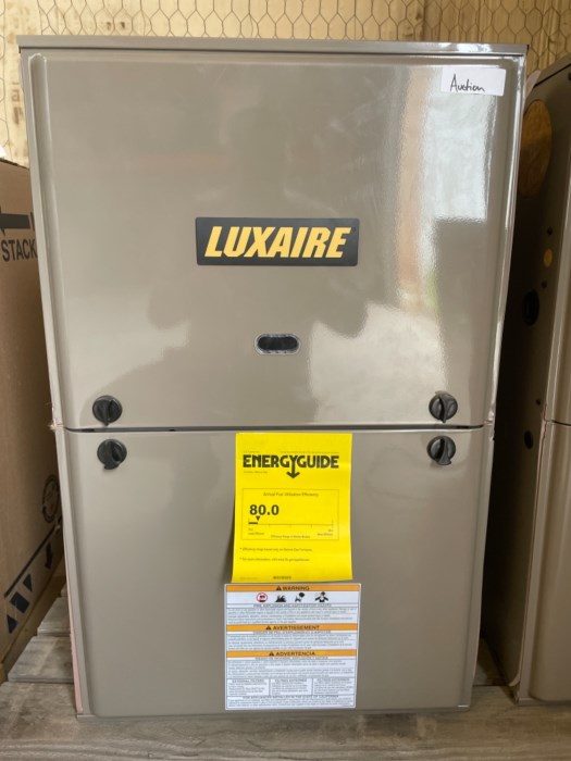 Lot of (1) 4.0 Ton Luxiare Furnace and (1) 3.0 Ton Luxiare Furnace for sale