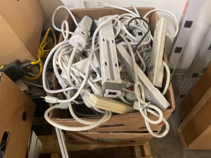 Lot of (1) Pallet of Assorted Equipment & Power Strips for sale