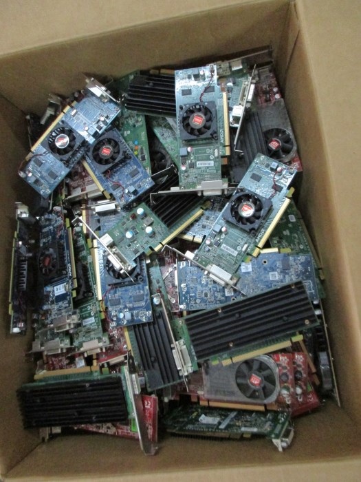 Lot of 100 pieces of various computer video cards for sale
