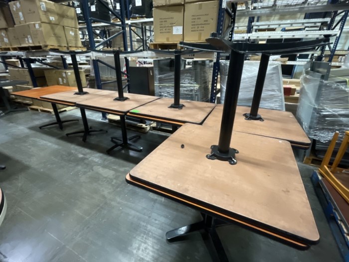 Lot of (12) Square Cafeteria Tables for sale