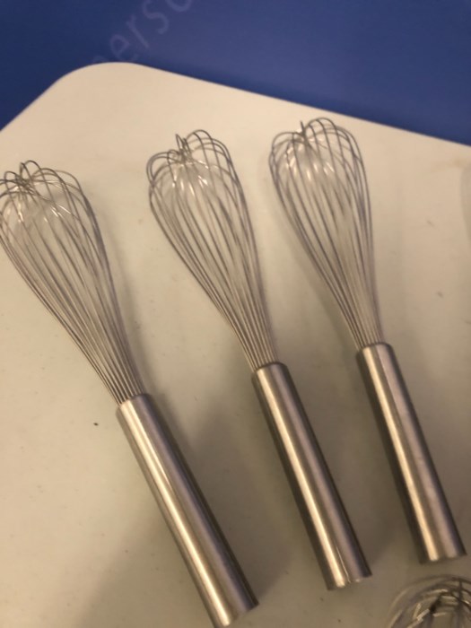 Lot of (20) Stainless Steel Whisks for sale