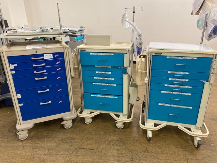Lot of (3) Medical Hospital Carts for sale