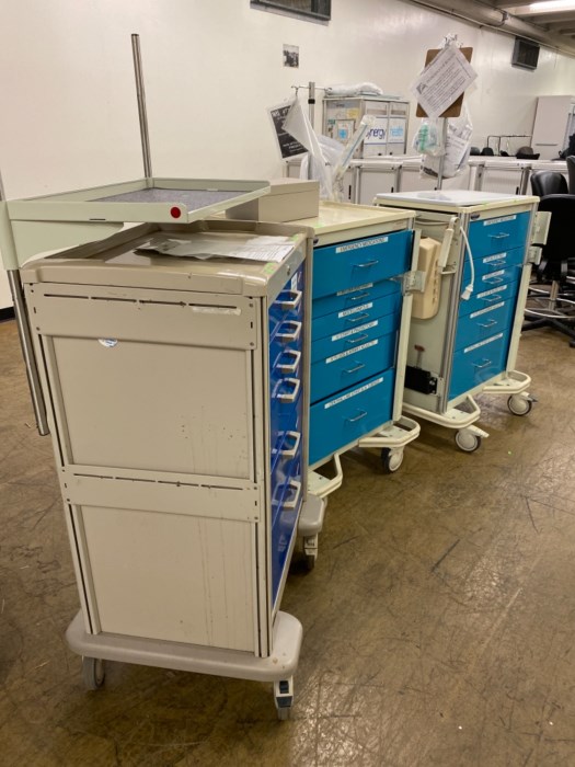 Lot of (3) Medical Hospital Carts for sale