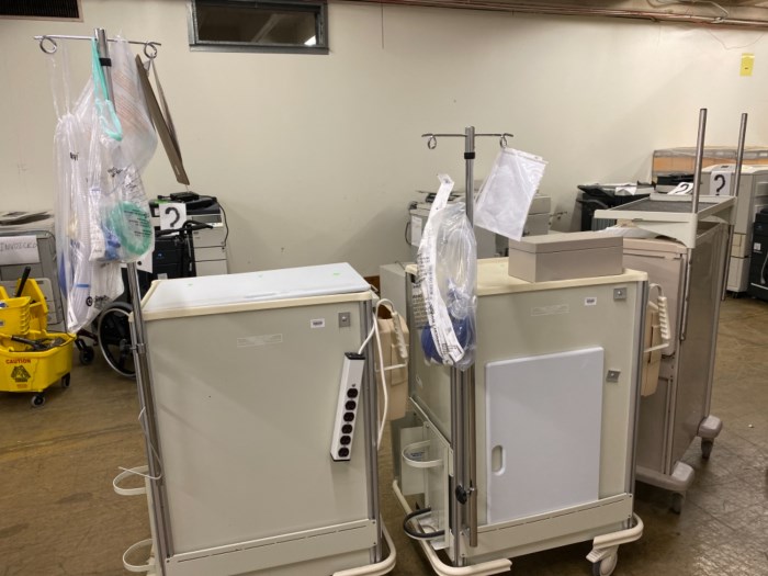 Lot of (3) Medical Hospital Carts for sale